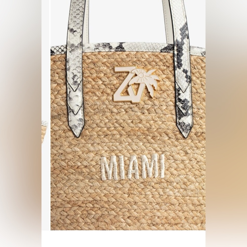 IMAIM Straw Tote Bag with Palm Tree Design - Picture 3 of 14